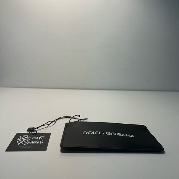 Dolce & Gabbana D&G Vertical Logo Plaque Zippered Leather Cardholder Coin Purse - Picture 8 of 12